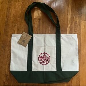 Trader Joe's Large Canvas Tote Bag NWT